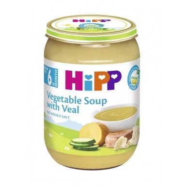 Organic vegetable soup with veal, 6 pcs.