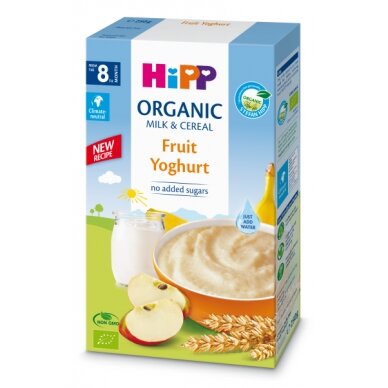 Экологическая молочная каша с фруктами и йогуртом