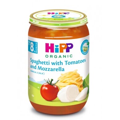 Organic puree “Spaghetti with tomatoes and mozzarella” (Kopija)