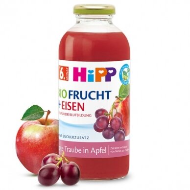 Refreshing apple and red grape juice drink