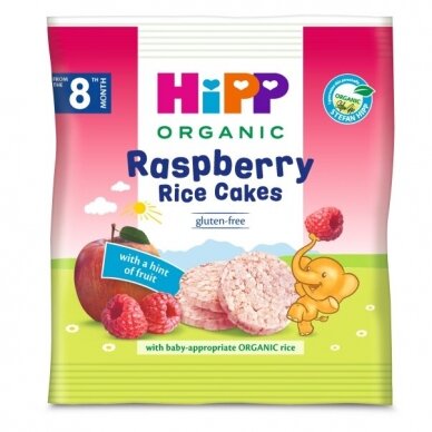 Organic raspberry rice cakes