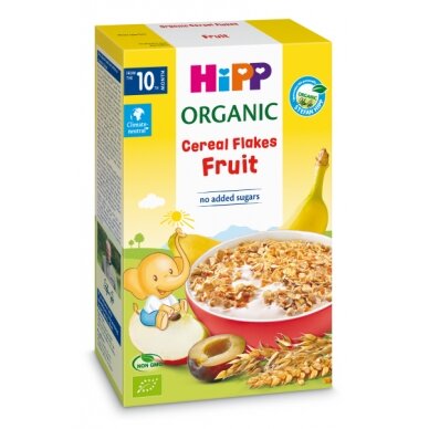 Organic cereal flakes with fruit