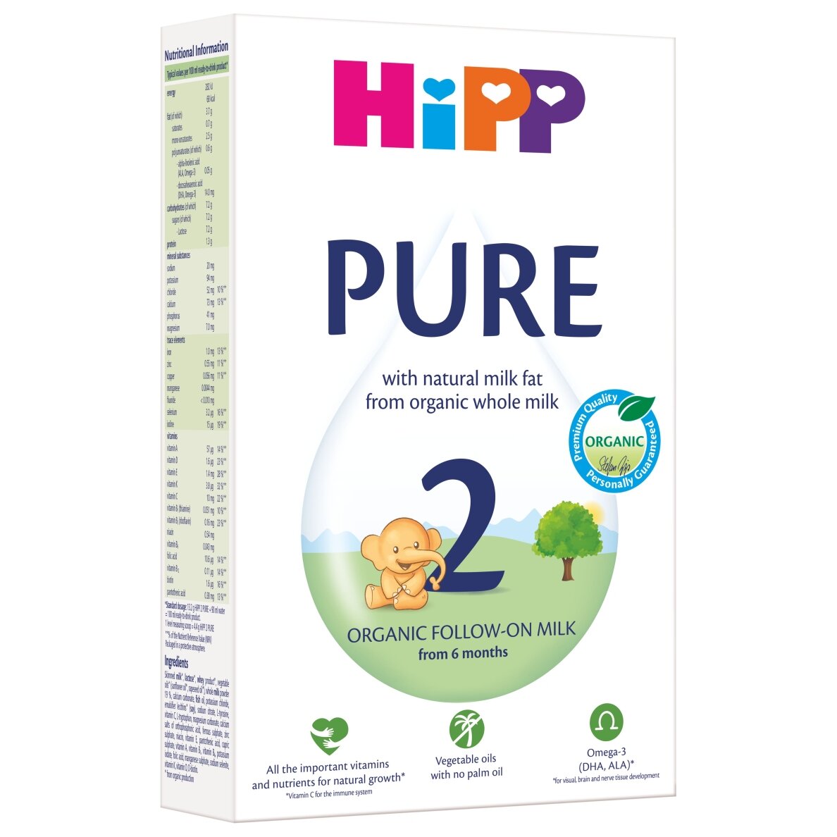 HiPP 2 PURE Ekologiškas tolesnio maitinimo kūdikių pieno mišinys