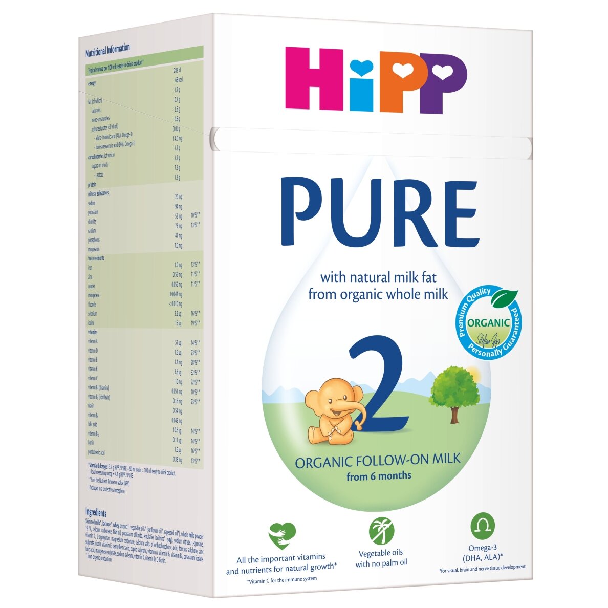 HiPP 2 PURE Ekologiškas tolesnio maitinimo kūdikių pieno mišinys