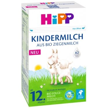 Органическая молочная смесь HiPP 12 на основе козьего молока для детей от 12 месяцев.