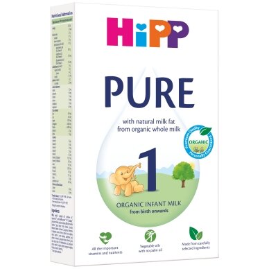 HiPP 1 PURE Ekologiškas pradinio maitinimo kūdikių pieno mišinys HiPP 1 PURE Ekologiškas pradinio maitinimo kūdikių pieno mišinys
