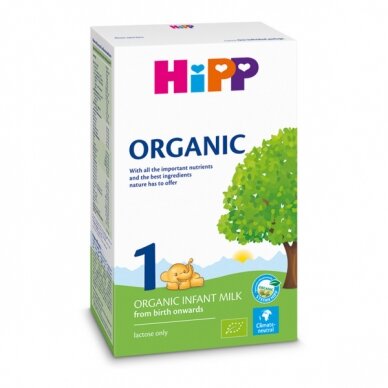 HiPP ORGANIC 1 ekologiškas pradinio maitinimo pieno mišinys kūdikiams nuo gimimo
