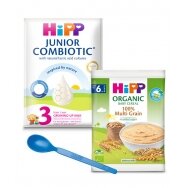 Kelioninis rinkinys (Ekologiška įvairių grūdų košė + HiPP3 Combiotic sausas mišinys pieno gėrimui)